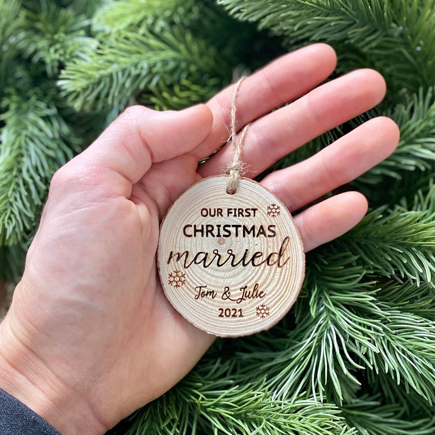 First Christmas Married Christmas Ornament